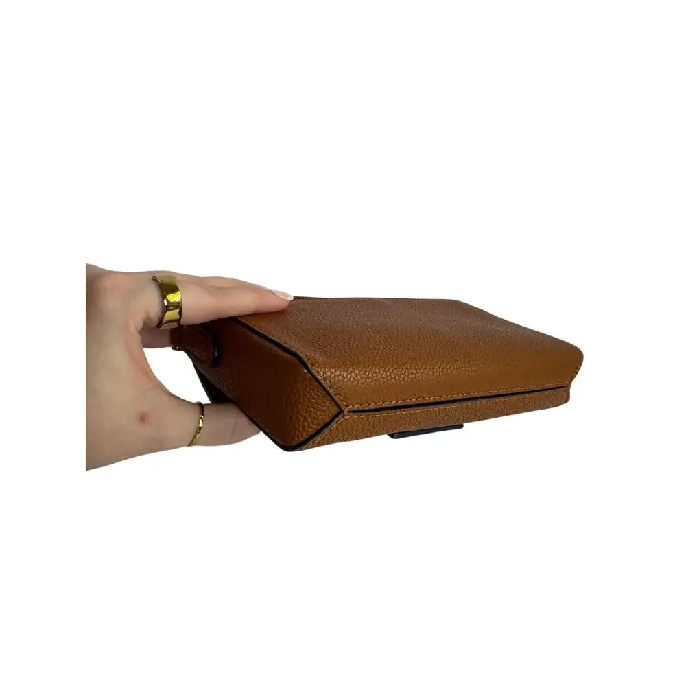 Lauren Ralph Lauren Spencer Leather Shoulder Bag Brown Gold LRL SAMPLE - Picture 13 of 16